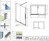 Radaway Furo Black DWJ drzwi prysznicowe 150cm lewe szkło przejrzyste 10107772-54-01L/10110730-01-01